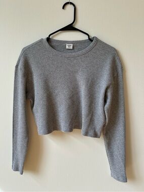 Sunday Best Gray Ribbed Longsleeve